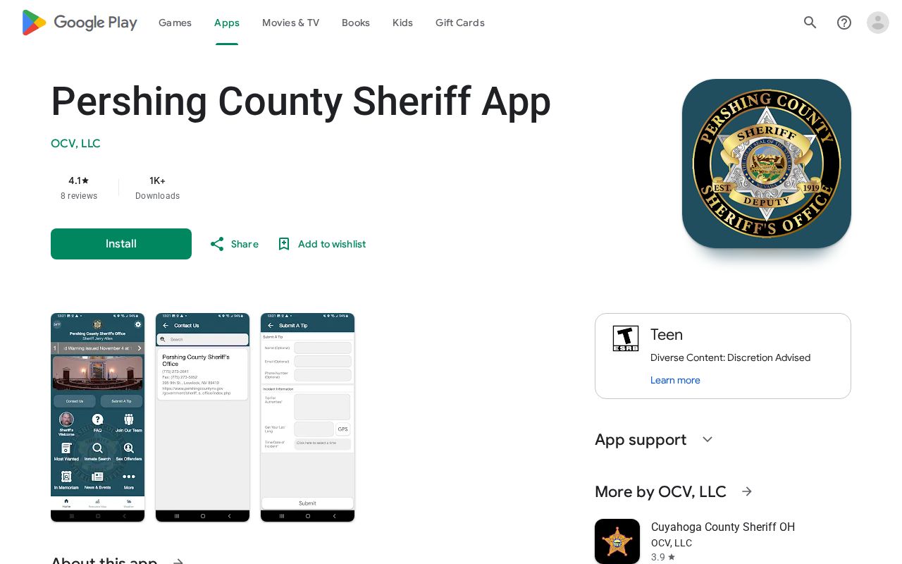 Pershing County sheriff app public warrant features